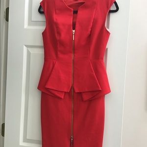 Bright red Ted Baker pencil dress